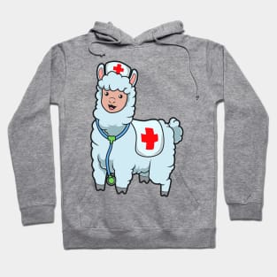 Cartoon llama nurse Hoodie